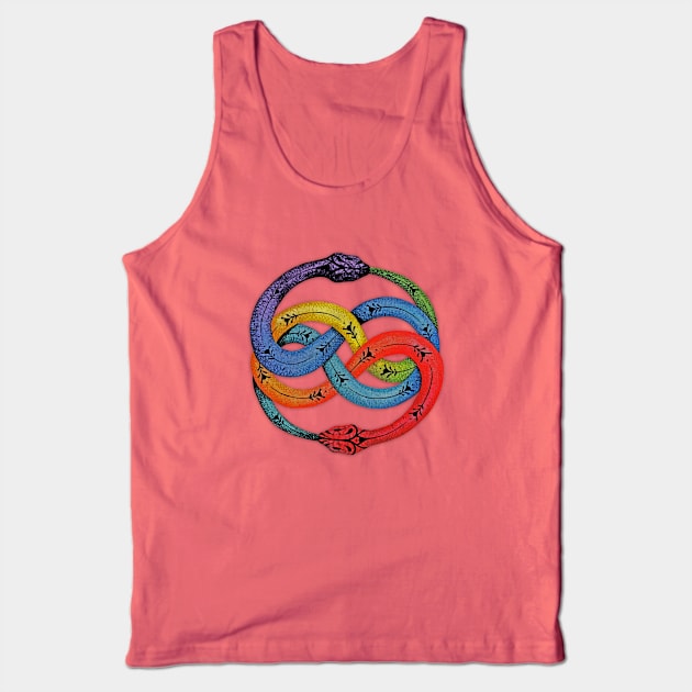 Ouroboros with Chakras Colors Tank Top by MandalaSoul